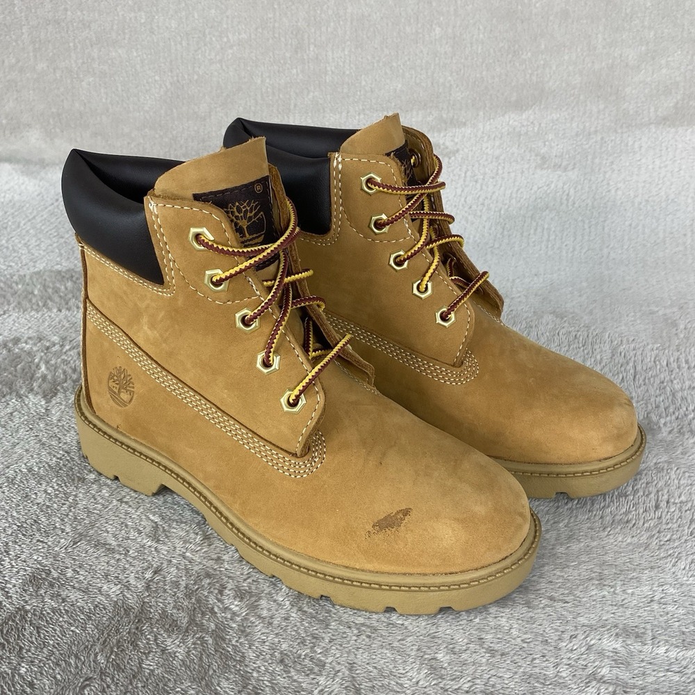 Timberland Classic 6 inch Kids Boys Boots Size 1 Wheat Nubuck Waterproof NEW